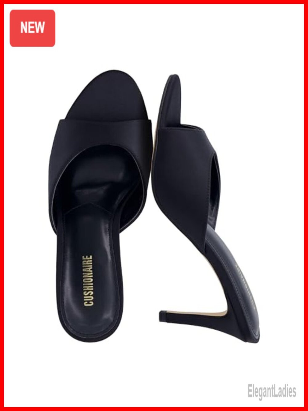 CUSHIONAIRE Elle Pointed Heel Womens Sandal, Open Toe Heeled Mule with